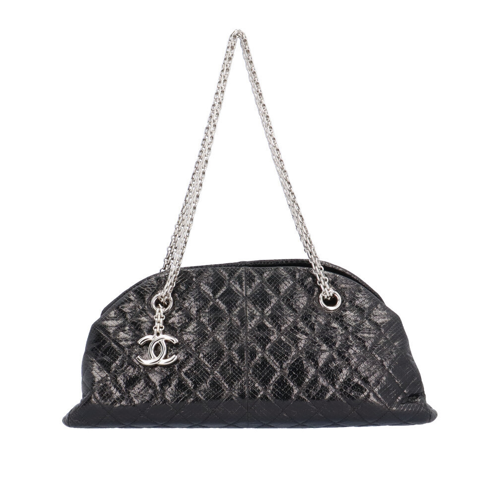Chanel Python Shoulder Bag Black - image 1